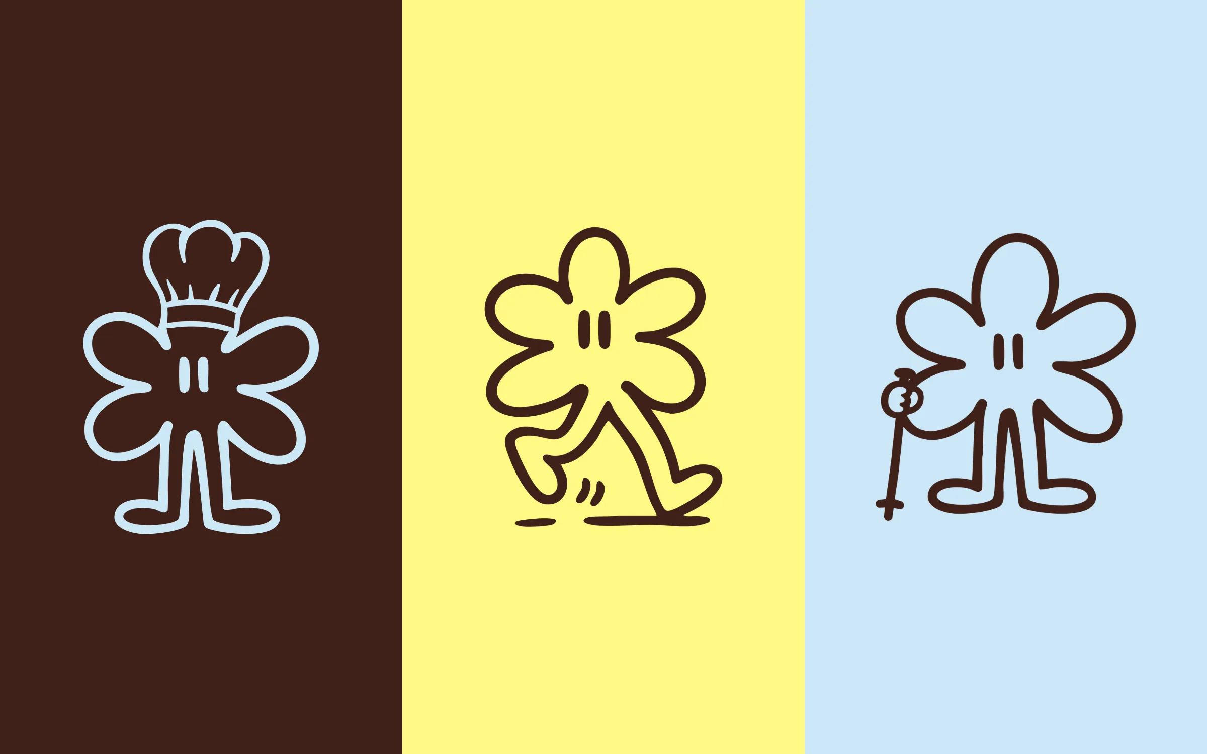 Mascotte Aperando, variations de positions
