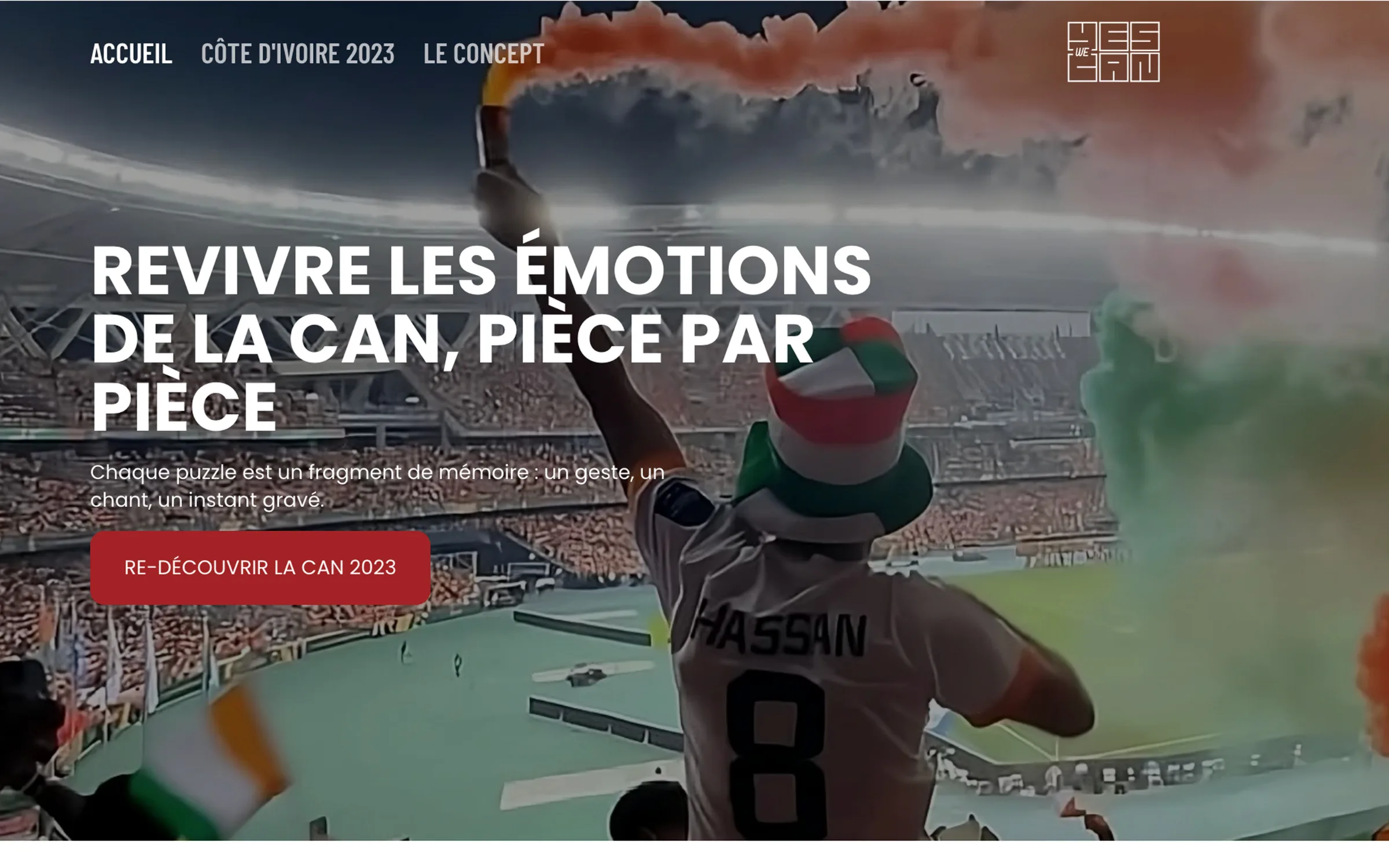 Site Yes We Can, homepage desktop